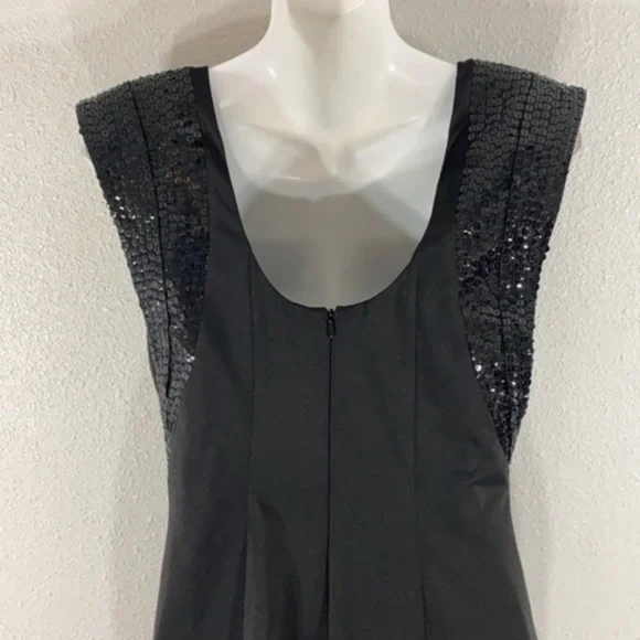 Cache black scuba sequin shoulder bodycon dress W7 - Picture 7 of 10